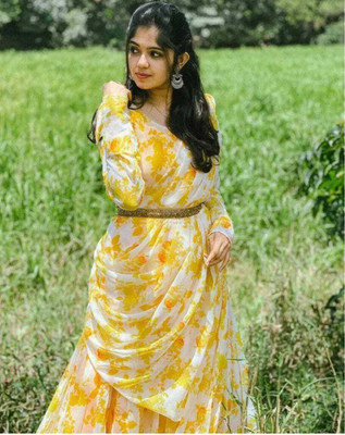 RIYAACLOTHING Anarkali Gown(Yellow)