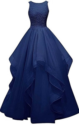 Kitty Fashion Flared/A-line Gown(Dark Blue)