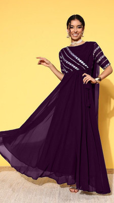 SANCIA Flared/A-line Gown(Purple)
