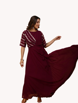 SANCIA Flared/A-line Gown(Maroon)