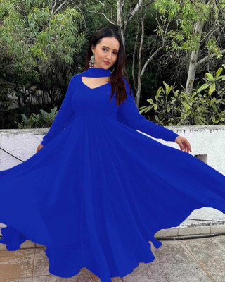 NITYA CLOTHING Anarkali Gown(Blue)