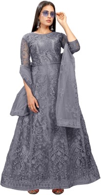 A To Z Cart Anarkali Gown(Grey)