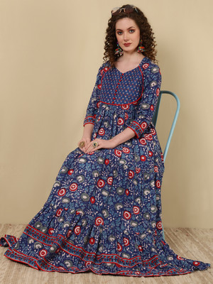 GLAM ROOTS Flared/A-line Gown(Blue)