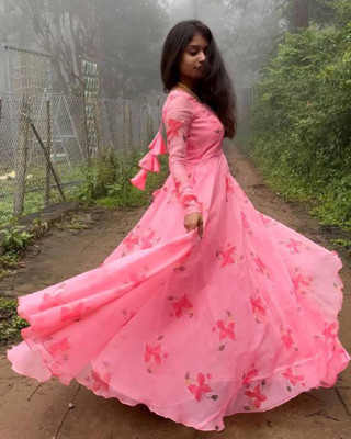 THEOMFAB Anarkali Gown(Pink)