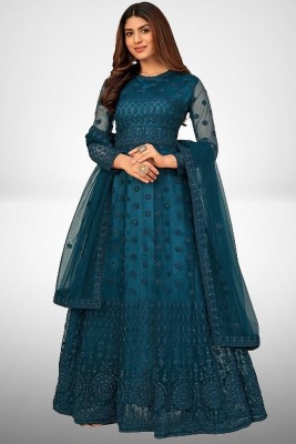 ISHU FAB Anarkali Gown(Light Blue)