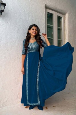 Thapnath Flared/A-line Gown(Light Blue)