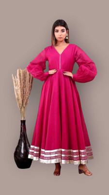 kit villa Anarkali Gown(Multicolor)