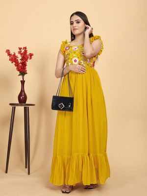 HouseOfCommon Anarkali Gown(Yellow)