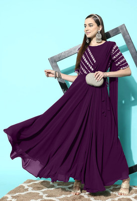 SANCIA Flared/A-line Gown(Purple)