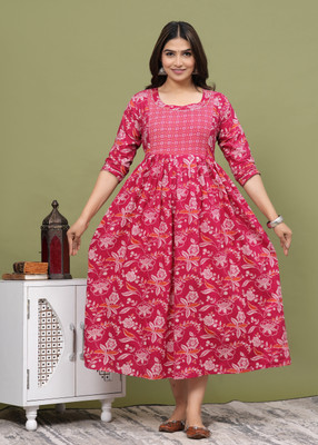 CHHOKRII Flared/A-line Gown(Pink)
