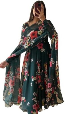 RiddhiTrendes Anarkali Gown(Green)