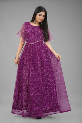 ENCLIQ Flared/A-line Gown(Purple)