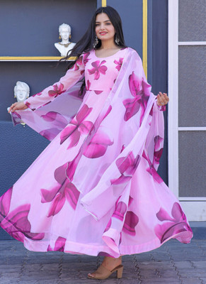 Femvy Flared/A-line Gown(Pink)