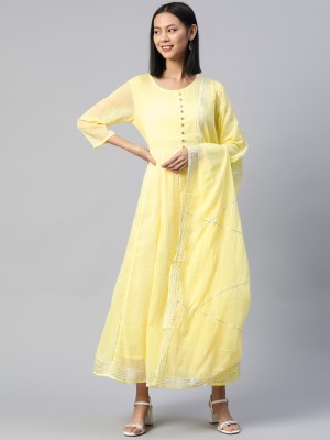Readiprint Fashions Straight Gown(Yellow)