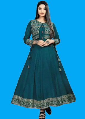 chhaaya fashion Anarkali Gown(Green)