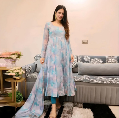 A To Z Cart Anarkali Gown(Multicolor)