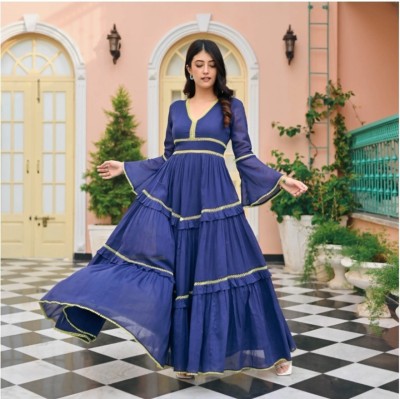 AyanshiCreation Anarkali Gown(Blue)