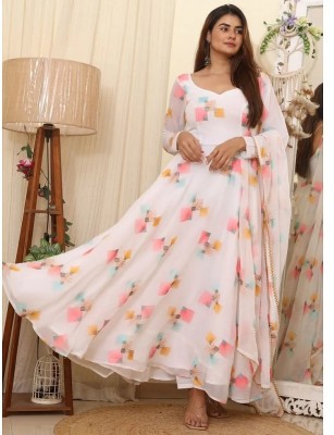 SIYA FASHION ONLINE Anarkali Gown(White)