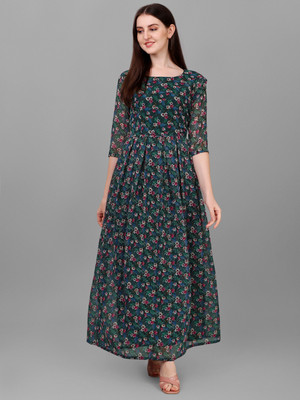 Fashion2wear Anarkali Gown(Green)
