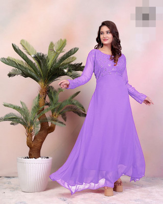 Nejadhari Fashion Flared/A-line Gown(Purple)