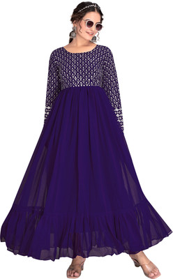 Primesky Anarkali Gown(Dark Blue)