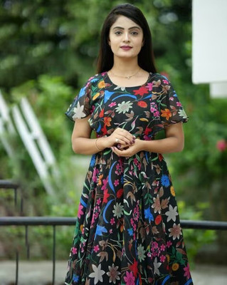 DRI ENTERPRISE Anarkali Gown(Black)