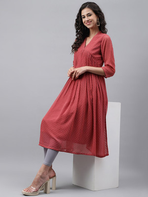 SHREE INFINITY EXPORT Straight Gown(Red)
