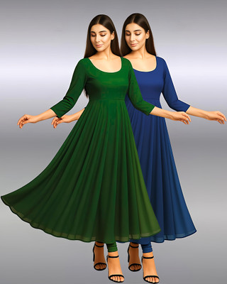 MANAYFAB Anarkali Gown(Multicolor)
