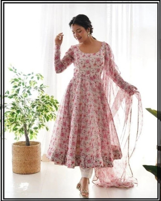 REVA ENTERPRISE Anarkali Gown(Pink)