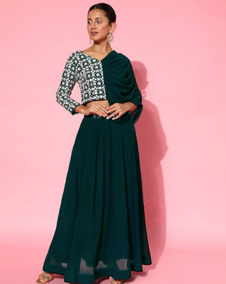 SANCIA Flared/A-line Gown(Dark Blue)