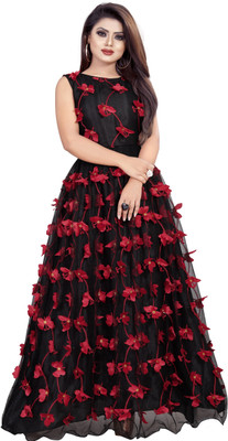 A To Z Cart Anarkali Gown(Black)
