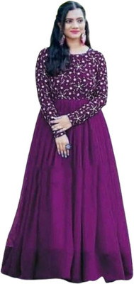 DURADERO Flared/A-line Gown(Purple)