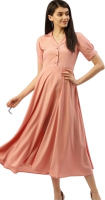 ladik way Flared/A-line Gown(Pink)