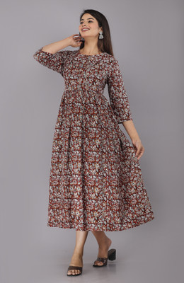 VAIDIKI Flared/A-line Gown(Brown)