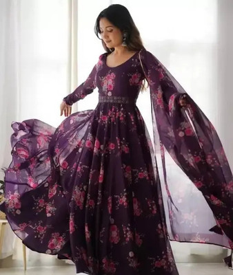 KROOZ Anarkali Gown(Purple)