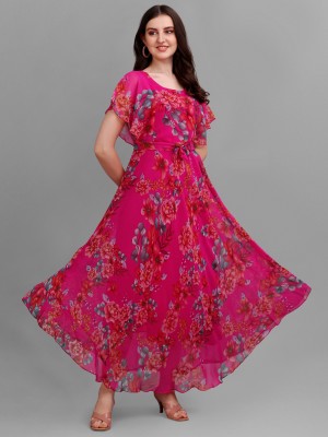 Fashion2wear Anarkali Gown(Pink)