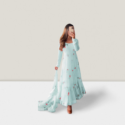 Shree Textiles Anarkali Gown(Multicolor)