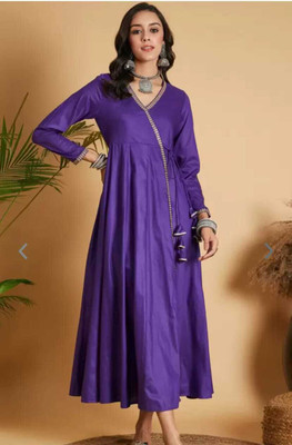 Laxmi Fab Tex Anarkali Gown(Purple)