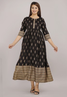 Lahori fashions Anarkali Gown(Black)