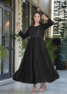 Humisha Fashion Flared/A-line Gown(Black)