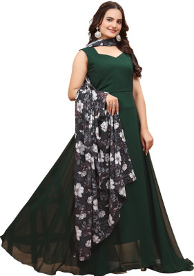 MK WOMENS Flared/A-line Gown(Green)