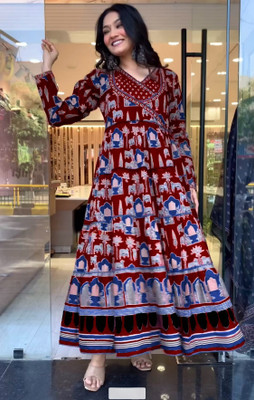 SEAKART Anarkali Gown(Multicolor)
