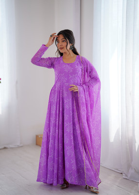 VICE TWIN Anarkali Gown(Purple)