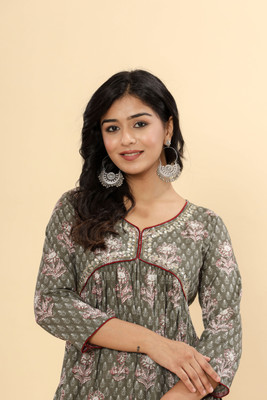 ftDiva Anarkali Gown(Grey)