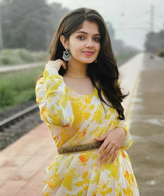 DAXOS Anarkali Gown(Yellow)