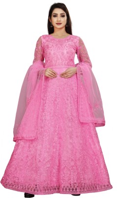 LADY SHOPI Anarkali Gown(Pink)