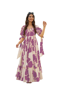 VIMURA FASHION Flared/A-line Gown(Purple)