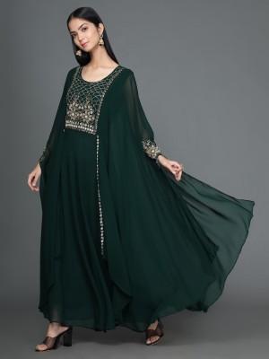 Ziva Fashion Straight Gown(Green)