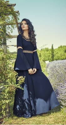 rushitaenterprise Anarkali Gown(Blue)