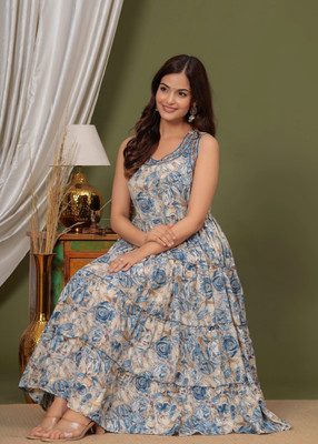 JXM Anarkali Gown(Light Blue)